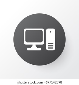 Personal Computer Icon Symbol. Premium Quality Isolated Desktop Computer Element In Trendy Style.
