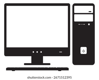Personal computer icon vector design template