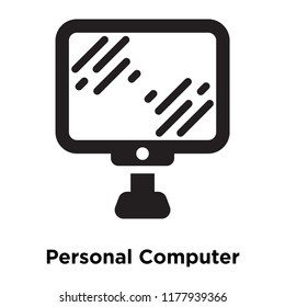 Personal Computer icon vector isolated on white background, logo concept of Personal Computer sign on transparent background, filled black symbol