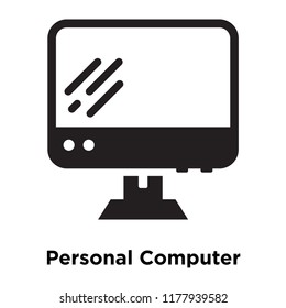 Personal Computer icon vector isolated on white background, logo concept of Personal Computer sign on transparent background, filled black symbol