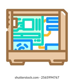 personal computer industry 3 color icon vector. personal computer industry 3 sign. isolated symbol illustration