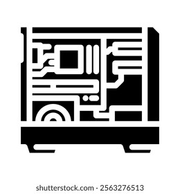 personal computer industry 3 glyph icon vector. personal computer industry 3 sign. isolated symbol illustration