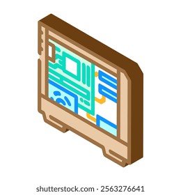 personal computer industry 3 isometric icon vector. personal computer industry 3 sign. isolated symbol illustration