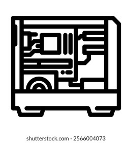 personal computer industry 3 line icon vector. personal computer industry 3 sign. isolated contour symbol black illustration