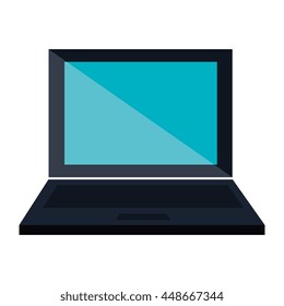 Personal computer isolated flat icon, vector illustration graphic design.