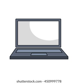 Personal computer laptop device, isolated flat icon vector illustration graphic design.