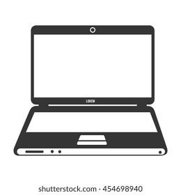 Personal computer laptop in vintage colors, vector illustration graphic.