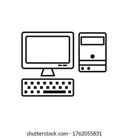 Personal computer, line icon. Design template vector