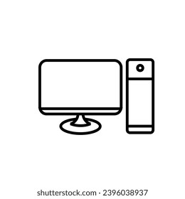 Personal computer line icon design template