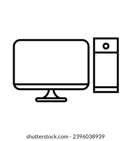 Personal computer line icon design template