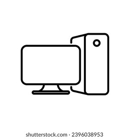 Personal computer line icon design template
