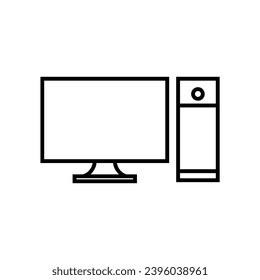 plantilla de diseño de icono de línea de equipo personal