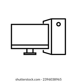 plantilla de diseño de icono de línea de equipo personal