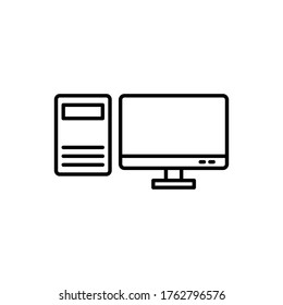 Personal computer, line icon set. Design template vector