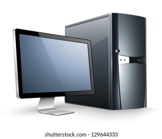 Personal Computer With Monitor.
