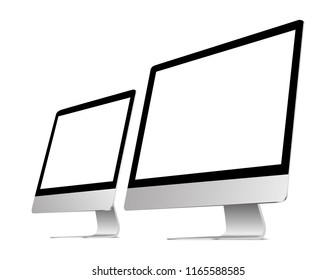 A personal computer monitor in a flat vector style
