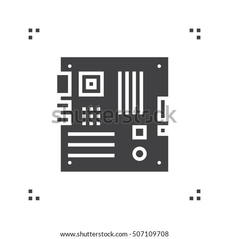 Personal computer motherboard icon vector, filled flat sign, solid pictogram isolated on white, logo illustration