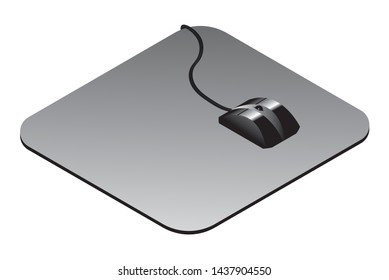 Personal Computer Mouse And Mouse Pad Vector Illustration