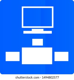 Personal computer network connection. Vector icon.