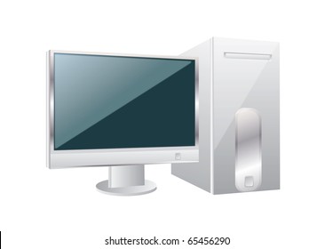 Personal computer on a isolated background,vector