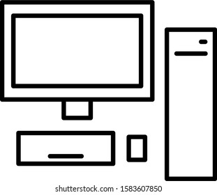 Personal Computer Outline Style Minimalist and modern Icon.