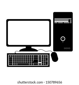 personal computer over white background vector illustration 