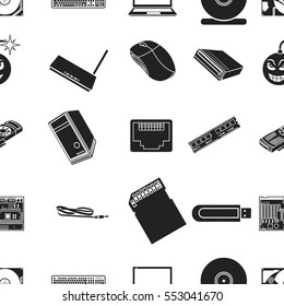Personal computer pattern icons in black style. Big collection of personal computer vector symbol stock illustration