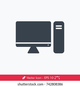 Personal Computer (PC) Icon / Vector
