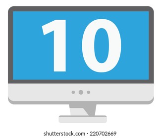 personal computer shows number 10 on blue screen