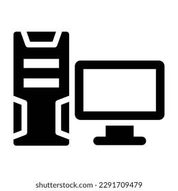 personal computer solid icon illustration vector graphic