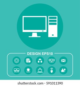 Personal Computer Vector Illustration Icon