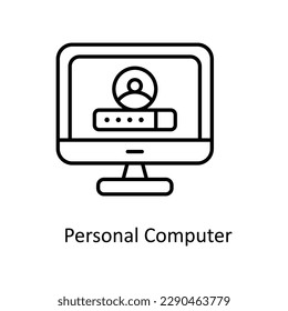 Vector de equipo personal    iconos de esquema. Material gráfico simple