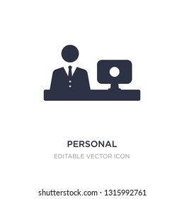 personal computer and worker icon on white background. Simple element illustration from Computer concept. personal computer and worker icon symbol design.