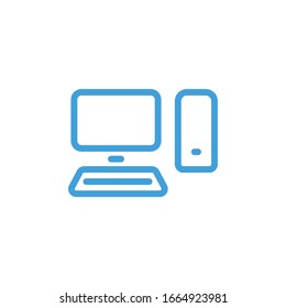 Personal Computter icon. Line design template. Vector illustration
