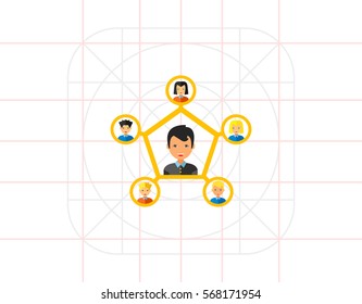 Personal connection flat icon
