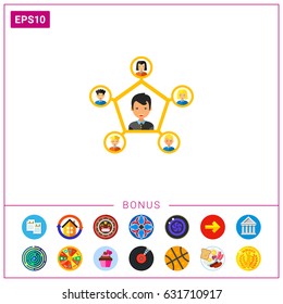 Personal connection flat icon