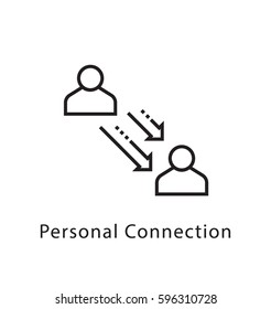 Personal Connection Vector Line Icon