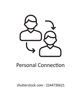 Personal Connection Vector Outline Icon Design illustration. Business And Data Management Symbol on White background EPS 10 File