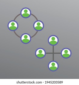 personal connections in a flat style