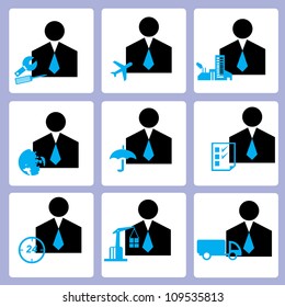 personal consultant, staff, human icon set, vector