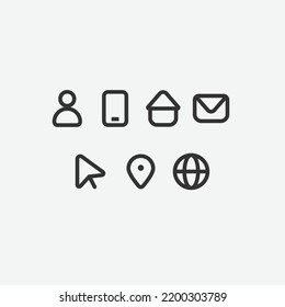 Personal or contact icons for business cards, resumes and as the contact icons of websites and mobile apps UI designs.