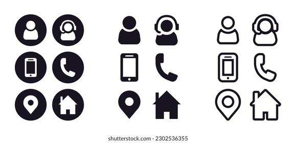 personal contact icons, business icons and personal data