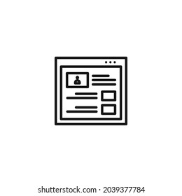 icono del wireframe de la página web de CV personal