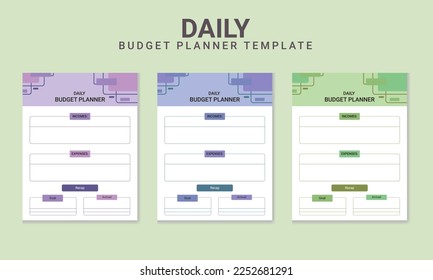 Personal Daily Printable Income and expense Budget Planner Templates.