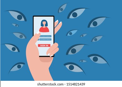 Personal data being seen by others during a mobile transaction