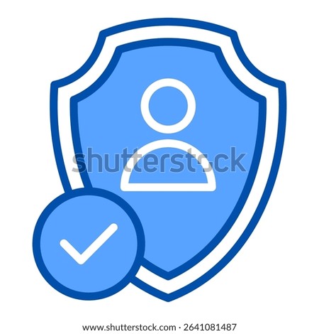 Personal data blue color icon. Simple vector icon design in blue color style. Editable vector format