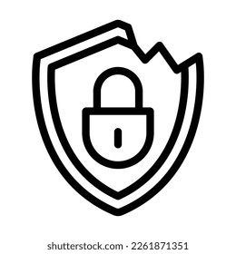 Personal Data Breach Vector Line Icon Design