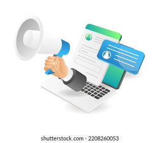 Personal data campaign in isometric flat illustration