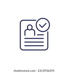 personal data check line icon