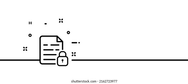 Personal data file line icon. Lock, private, security, password, protection, secure, sheet of paper, document. Privacy concept. One line style. Vector line icon for Business and Advertising.